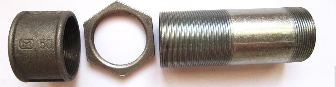 Сгон в сборе с муфтой и контргайкой.