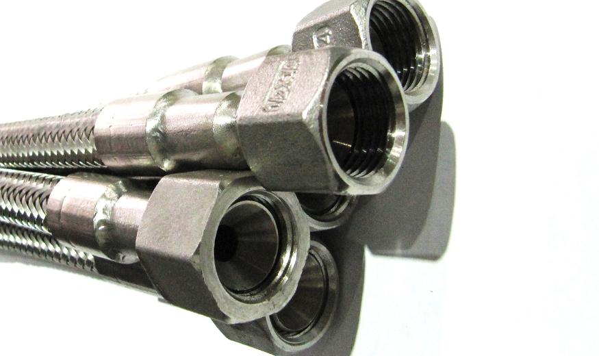 Металлорукав РВД рукав высокого давления из нержавейки накидная гайка с конусом 74 градуса для конуса 24 