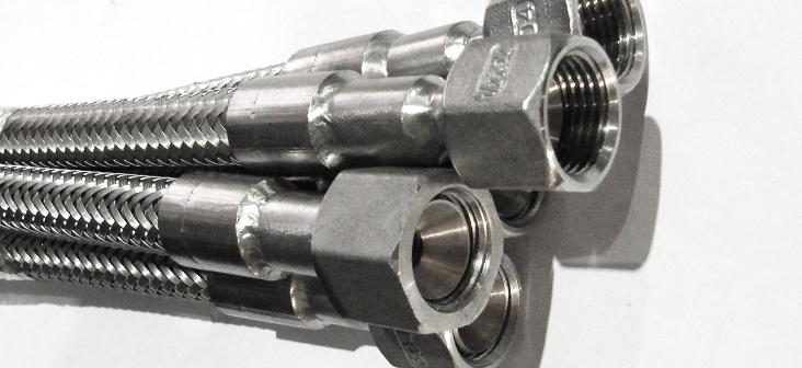 Металлорукав РВД рукав высокого давления из нержавейки накидная гайка с конусом 74 градуса для конуса 24
